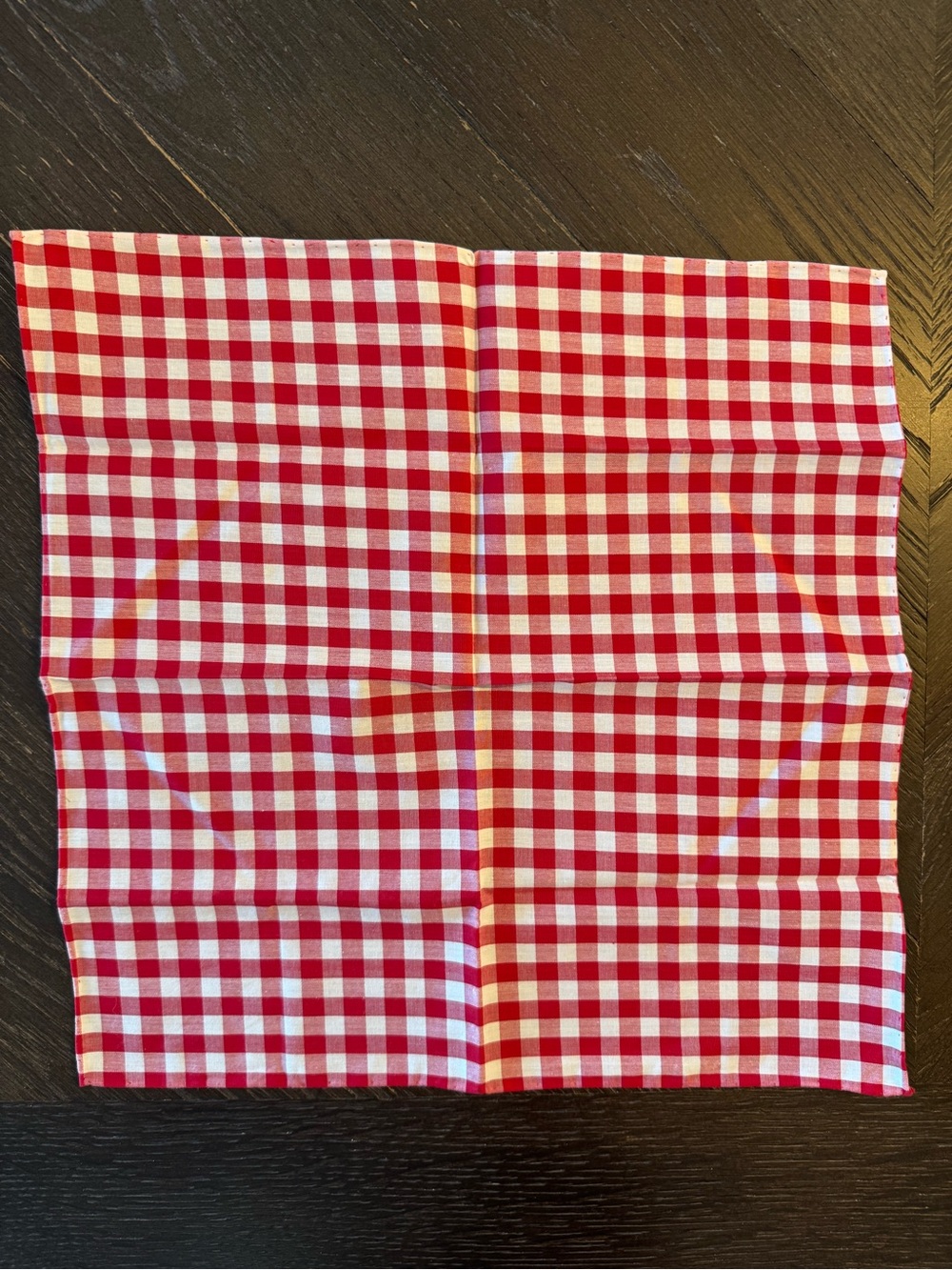 Red And White Check Pattern Pocket Square. Gently Used